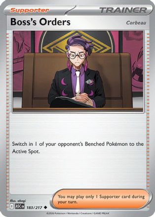 Boss's Orders [Corbeau] 183/217  - Reverse Holofoil ME Ascended Heroes