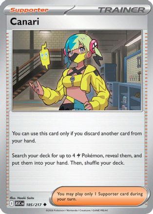 Canari 185/217  - Reverse Holofoil ME Ascended Heroes