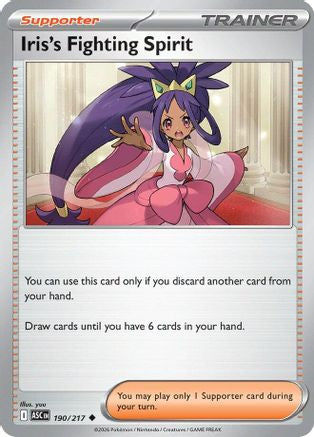 Iris's Fighting Spirit 190/217 - Reverse Holofoil Ascended Heroes