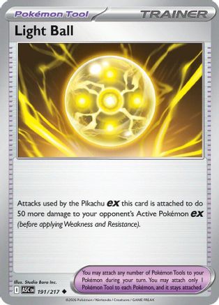 Light Ball 191/217 - Reverse Holofoil Ascended Heroes