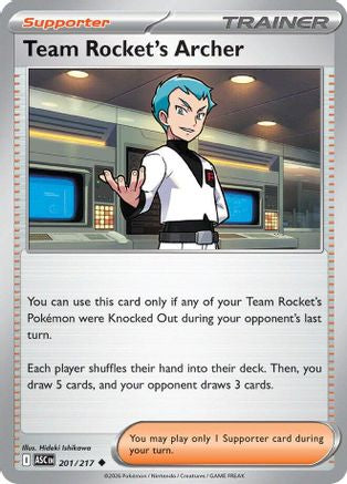 Team Rocket's Archer 201/217 - Reverse Holofoil Ascended Heroes