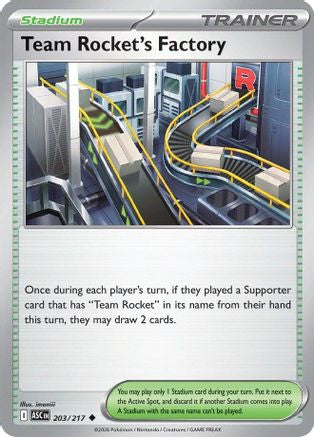 Team Rocket's Factory 203/217 - Reverse Holofoil Ascended Heroes