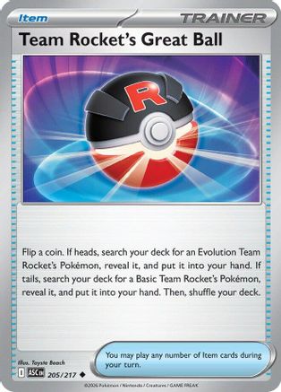 Team Rocket's Great Ball 205/217 - Reverse Holofoil Ascended Heroes