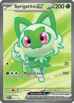 Sprigatito ex 251  - Holofoil ME Ascended Heroes