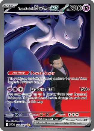 Team Rocket's Mewtwo ex 281/217 - Holofoil Ascended Heroes