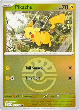 Pikachu (Friend Ball) 055/217 - Reverse Holofoil Ascended Heroes