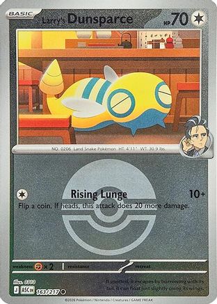 Larry's Dunsparce (Poke Ball) 163/217 - Reverse Holofoil Ascended Heroes