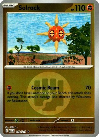 Solrock (Energy Symbol Pattern) 106/217 - Reverse Holofoil Ascended Heroes