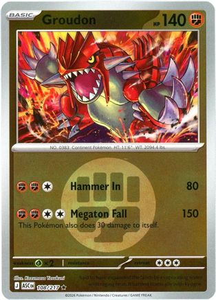 Groudon (Energy Symbol Pattern) 108/217 - Reverse Holofoil Ascended Heroes