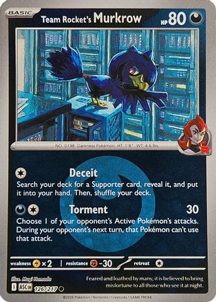 Team Rocket's Murkrow (Energy Symbol Pattern) 126/217 - Reverse Holofoil Ascended Heroes