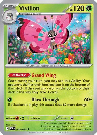 Vivillon 009/088 - Reverse Holofoil Perfect Order