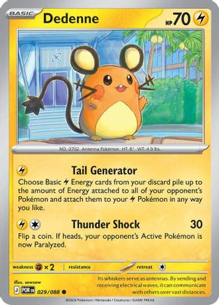 Dedenne 029/088 - Reverse Holofoil Perfect Order