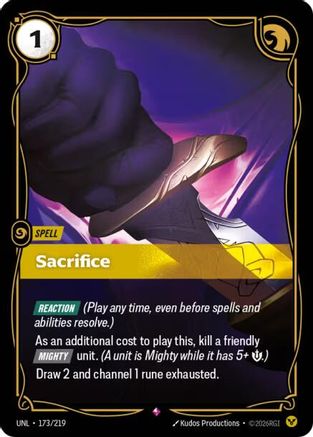 Sacrifice 173/219 - Unleashed Foil