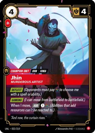 Jhin - Murderous Artist 022/219 - Unleashed Foil