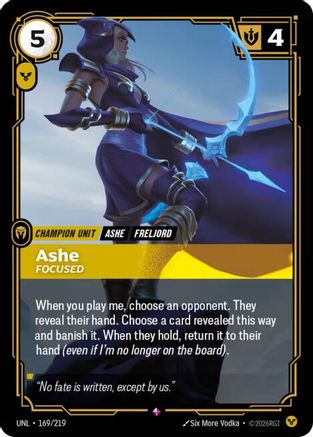Ashe - Focused 169/219 - Unleashed Foil