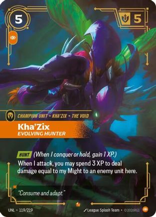 Kha'Zix - Evolving Hunter 119/219 - Unleashed Foil