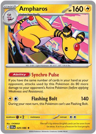 Ampharos 029/086 - Reverse Holofoil Chaos Rising