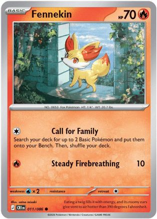 Fennekin 011  - Reverse Holofoil ME04 Chaos Rising
