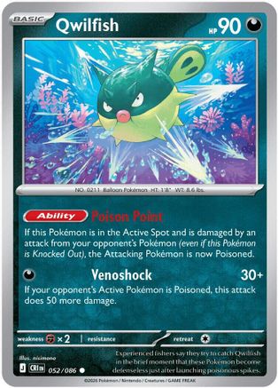 Qwilfish 052  - Reverse Holofoil ME04 Chaos Rising