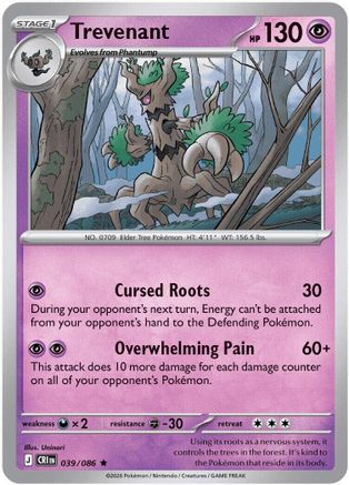 Trevenant 039  - Reverse Holofoil ME04 Chaos Rising