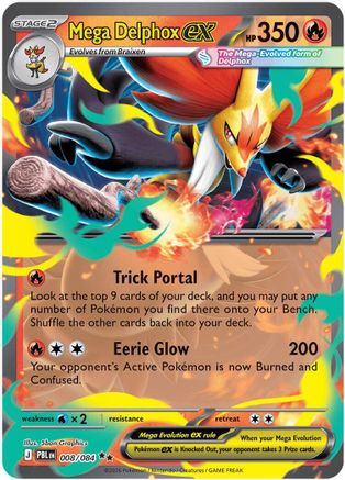 Mega Delphox ex 008  - Holofoil ME05 Pitch Black