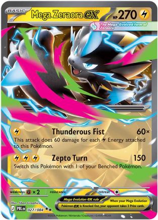 Mega Zeraora ex 027/084  - Holofoil ME05 Pitch Black