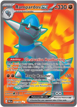 Rampardos ex 100/084  - Holofoil ME05 Pitch Black