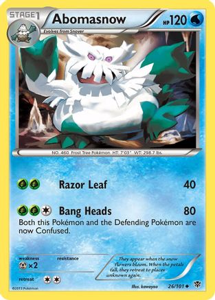 Abomasnow 026/101  - Reverse Holofoil Plasma Blast