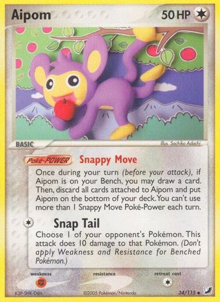Aipom 034/115 - Reverse Holofoil Unseen Forces