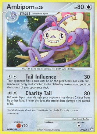 Ambipom 003/123  - Reverse Holofoil Mysterious Treasures