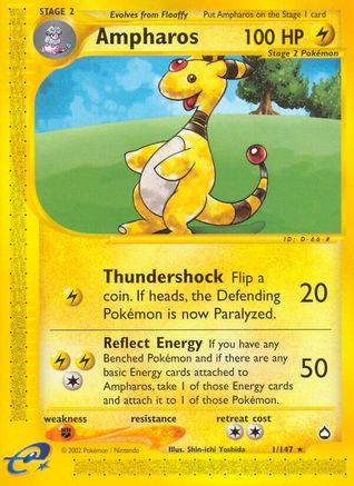 Ampharos 001/147 - Reverse Holofoil Aquapolis