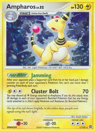 Ampharos 001  - Holofoil Secret Wonders
