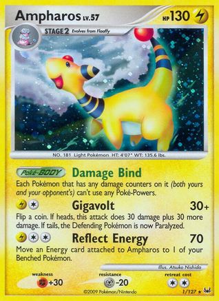 Ampharos 001/127 - Reverse Holofoil Platinum