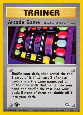 Arcade Game (Goldenrod Game Corner) 083/111 - 1st Edition Neo Genesis