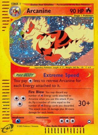 Arcanine H02/H32 - Holofoil Aquapolis