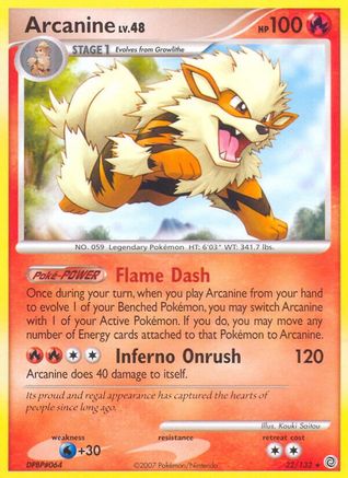 Arcanine 022/132  - Reverse Holofoil Secret Wonders