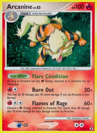 Arcanine 001/111  - Reverse Holofoil Rising Rivals
