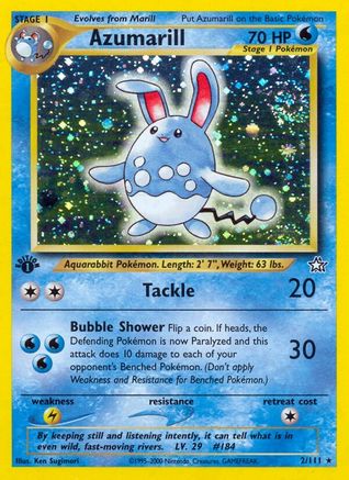Azumarill 002/111 - 1st Edition Holofoil Neo Genesis