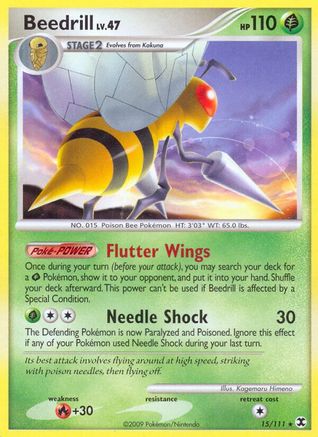 Beedrill 015/111  - Reverse Holofoil Rising Rivals