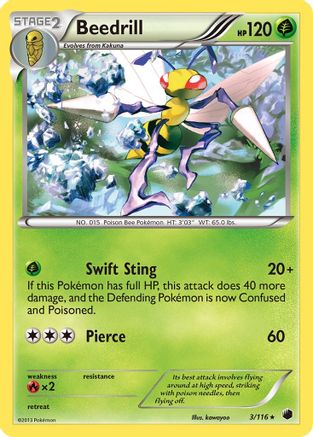 Beedrill 003/116  - Reverse Holofoil Plasma Freeze