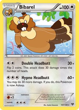 Bibarel 107/146  - Reverse Holofoil XY Base Set
