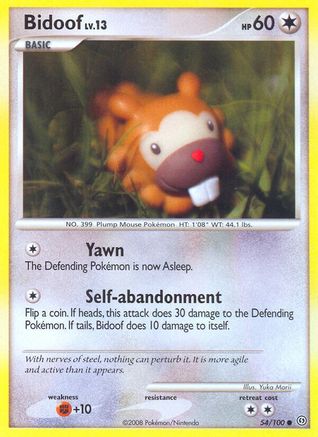 Bidoof 054/100  - Reverse Holofoil Stormfront