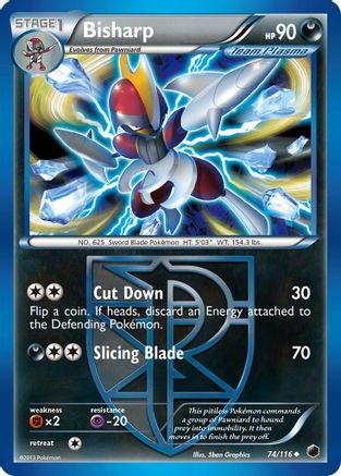 Bisharp (Team Plasma) 074/116  - Reverse Holofoil Plasma Freeze