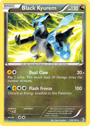 Black Kyurem 100/149  - Reverse Holofoil Boundaries Crossed