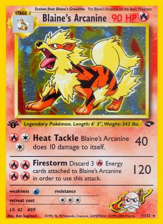 Blaine's Arcanine 001/132 - 1st Edition Holofoil Gym Challenge