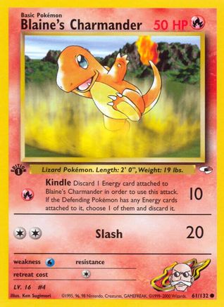 Blaine's Charmander 061/132 - 1st Edition Gym Heroes