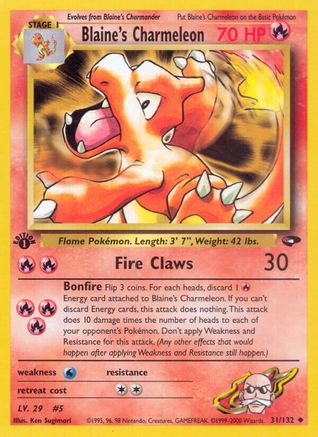 Blaine's Charmeleon 031/132 - 1st Edition Gym Challenge