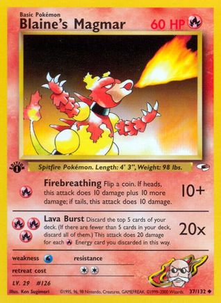 Blaine's Magmar 037/132 - 1st Edition Gym Heroes