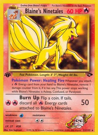 Blaine's Ninetales 021/132 - 1st Edition Gym Challenge