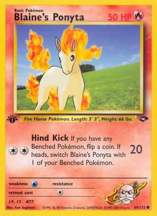 Blaine's Ponyta 064/132 - 1st Edition Gym Challenge